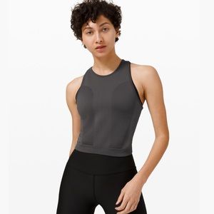 Graphite Grey “For the chill of it” crop tank lulu